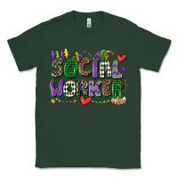 Sports Green social worker mardi gras cowgirl Classic Tee - CowGirlArtShop