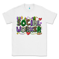 White social worker mardi gras cowgirl Classic Tee - CowGirlArtShop