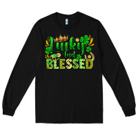 Black lucky and blessed Long Sleeve Tee - FaDigitalArtStudio