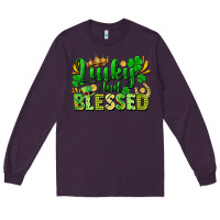 Plum lucky and blessed Long Sleeve Tee - FaDigitalArtStudio