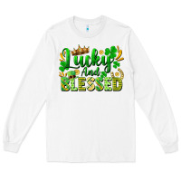 White lucky and blessed Long Sleeve Tee - FaDigitalArtStudio