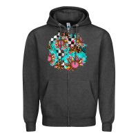 Charcoal Heather race sunflower patches Zipper Hoodie - AdoDesignShop