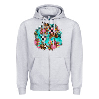 Heather Grey race sunflower patches Zipper Hoodie - AdoDesignShop