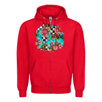Red race sunflower patches Zipper Hoodie - AdoDesignShop