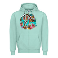 Seafoam race sunflower patches Zipper Hoodie - AdoDesignShop