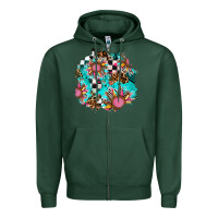 Sports Green race sunflower patches Zipper Hoodie - AdoDesignShop