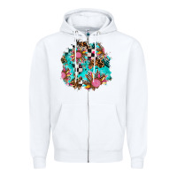 White race sunflower patches Zipper Hoodie - AdoDesignShop