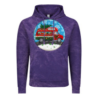 Cloud Purple santa claus with retro van  christmas ornament Vintage Hoodie - BundleAndBundleShop