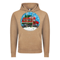 Vintage Coffee santa claus with retro van  christmas ornament Vintage Hoodie - BundleAndBundleShop