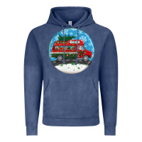 Vintage Denim santa claus with retro van  christmas ornament Vintage Hoodie - BundleAndBundleShop