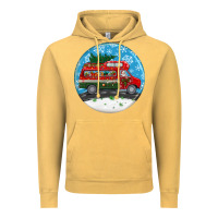 Vintage Mustard santa claus with retro van  christmas ornament Vintage Hoodie - BundleAndBundleShop