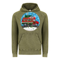 Vintage Olive santa claus with retro van  christmas ornament Vintage Hoodie - BundleAndBundleShop