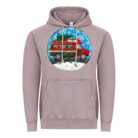 Vintage Zinc santa claus with retro van  christmas ornament Vintage Hoodie - BundleAndBundleShop