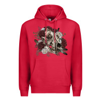 Cardinal Floral boho wolf skull Premium Hoodie - RanaPortraitStore