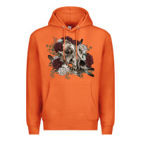 Carrot Floral boho wolf skull Premium Hoodie - RanaPortraitStore