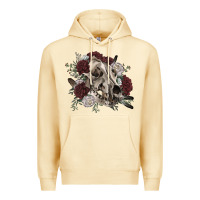 Pina Colada Floral boho wolf skull Premium Hoodie - RanaPortraitStore