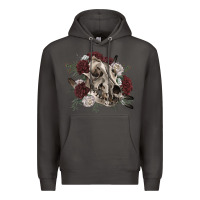 Smoke Floral boho wolf skull Premium Hoodie - RanaPortraitStore