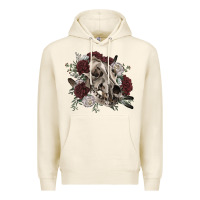 Tofu Floral boho wolf skull Premium Hoodie - RanaPortraitStore