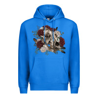 True Royal Floral boho wolf skull Premium Hoodie - RanaPortraitStore