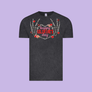 Happy Valentine's Day Skeleton Hands Vintage Tee Designed By Fadigitalartstudio