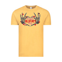 Vintage Mustard Happy Valentine's Day skeleton hands Vintage Tee - FaDigitalArtStudio