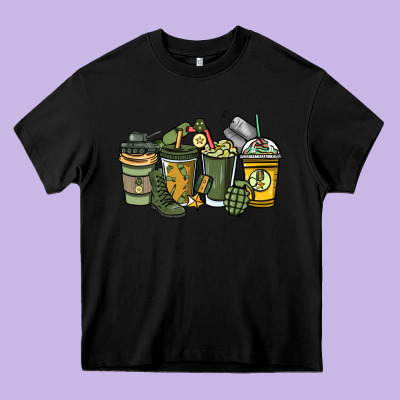 Army Coffee Cups 4th Of July Heavy Core Tee Designed By Howdyjamesfarm