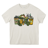 Cream Army coffee cups 4th of july Heavy Core Tee - HowdyJamesFarm