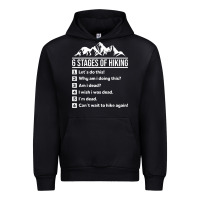 Black hiking 6 stages of hiking funny hiking nature adventure Urban Hoodie - baoMotion
