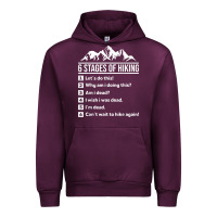 Mauve Wine hiking 6 stages of hiking funny hiking nature adventure Urban Hoodie - baoMotion