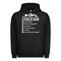 Pigment Black hiking 6 stages of hiking funny hiking nature adventure Urban Hoodie - baoMotion