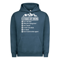 Pigment Midnight Navy hiking 6 stages of hiking funny hiking nature adventure Urban Hoodie - baoMotion