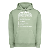 Pigment Oil Green hiking 6 stages of hiking funny hiking nature adventure Urban Hoodie - baoMotion