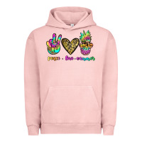 Pigment Salmon peace love summer Urban Hoodie - JahusDesignShop