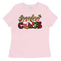 Bubblegum Pink Grandma claus with christmas gift sock mother's Ladies Tee - HowdyJamesFarm