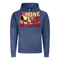 Vintage Denim Wine İs My Valentine Fa Vintage Hoodie - FaDigitalArtStudio