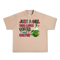 Burro Just A Girl Who Loves Coffee And Cactus Frappe Urban Heavy Tee - FaDigitalArtStudio