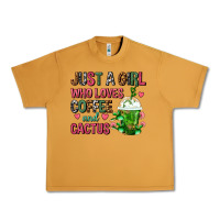 Peanut Butter Just A Girl Who Loves Coffee And Cactus Frappe Urban Heavy Tee - FaDigitalArtStudio