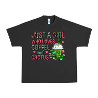 Pigment Black Just A Girl Who Loves Coffee And Cactus Frappe Urban Heavy Tee - FaDigitalArtStudio
