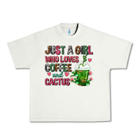 Pistachio Just A Girl Who Loves Coffee And Cactus Frappe Urban Heavy Tee - FaDigitalArtStudio