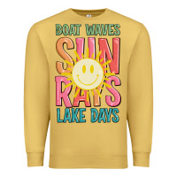 Antique Gold boat waves sun rays lake days Premium Sweatshirt - JahusDesignShop