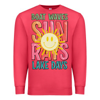 Cardinal boat waves sun rays lake days Premium Sweatshirt - JahusDesignShop