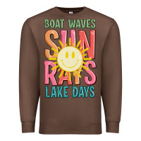 Chestnut boat waves sun rays lake days Premium Sweatshirt - JahusDesignShop