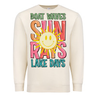 Sandshell boat waves sun rays lake days Premium Sweatshirt - JahusDesignShop