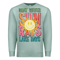 Seafoam boat waves sun rays lake days Premium Sweatshirt - JahusDesignShop