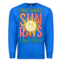 True Royal boat waves sun rays lake days Premium Sweatshirt - JahusDesignShop