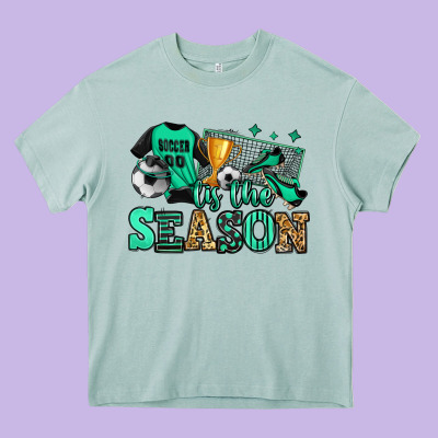 Tis The Season Soccer Heavy Core Tee Designed By Jasminsmagicworld