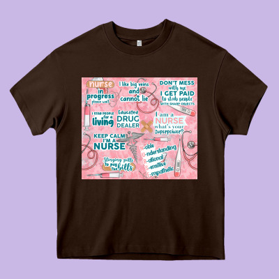 Funny Nurse Heavy Core Tee Designed By Tumblerdesignbyshophia