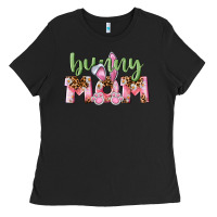 Black Happy Easter Bunny Mom Ladies Tee - CowGirlArtShop