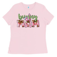 Bubblegum Pink Happy Easter Bunny Mom Ladies Tee - CowGirlArtShop