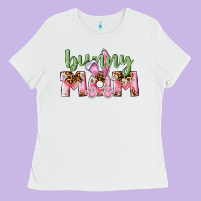 Happy Easter Bunny Mom Ladies Tee Designed By Cowgirlartshop